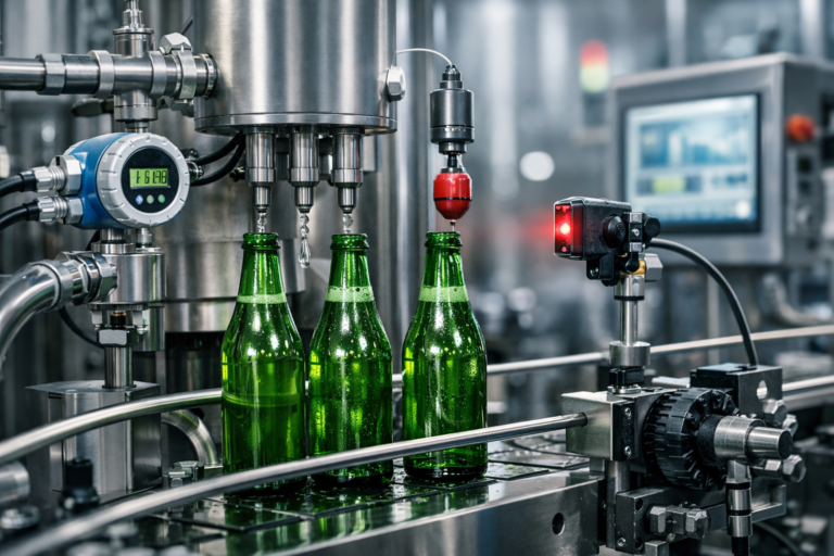 Accurate liquid measurement system used in bottling industry production line